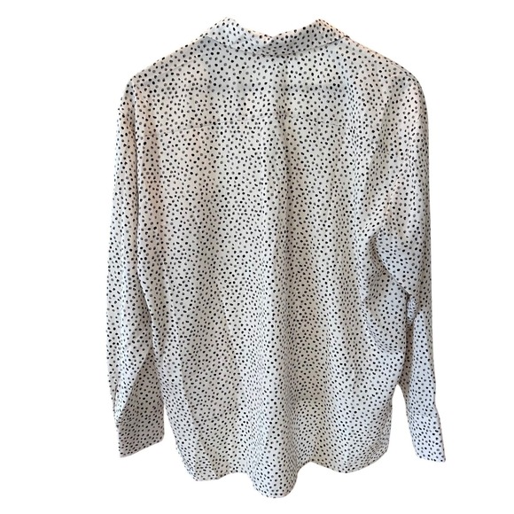 ASTR The Label Cream Olive Multi Dot Print Button Up Shirt Blouse Size Med NWT - Picture 5 of 13